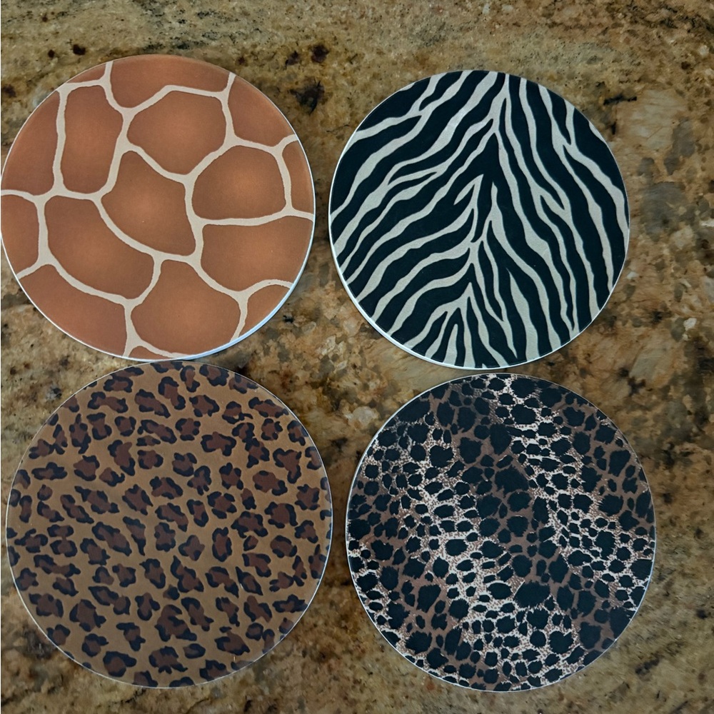 Animal Print Coaster Set
